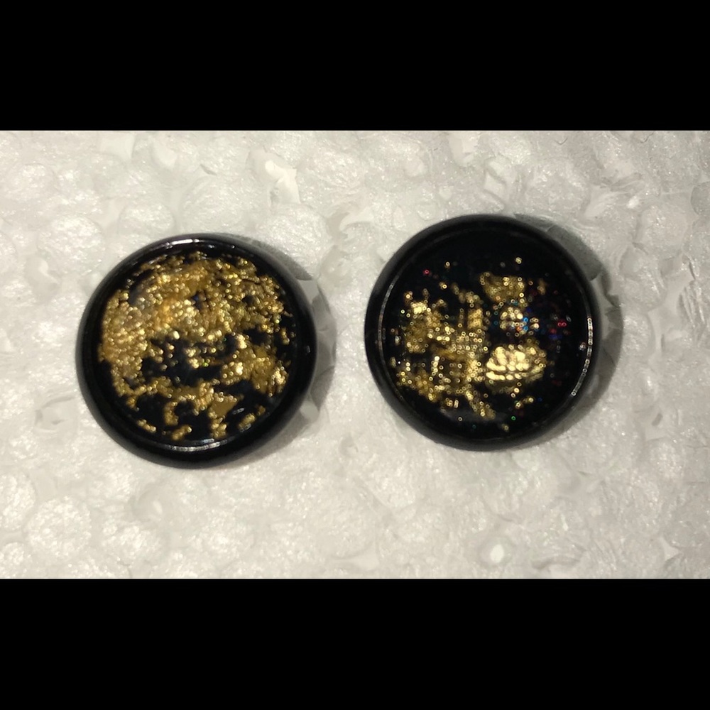 Black & Gold Stud Earrings